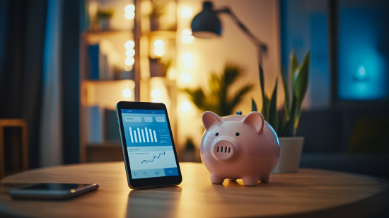 연금 종류를 통한 저축 돼지저금통 이미지