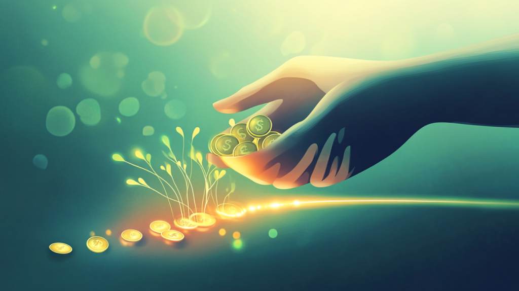 성실하게 모은 연금을 필요할 때 잘 사용하는 이미지