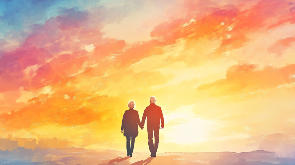 평화로운 노부부의 이미지