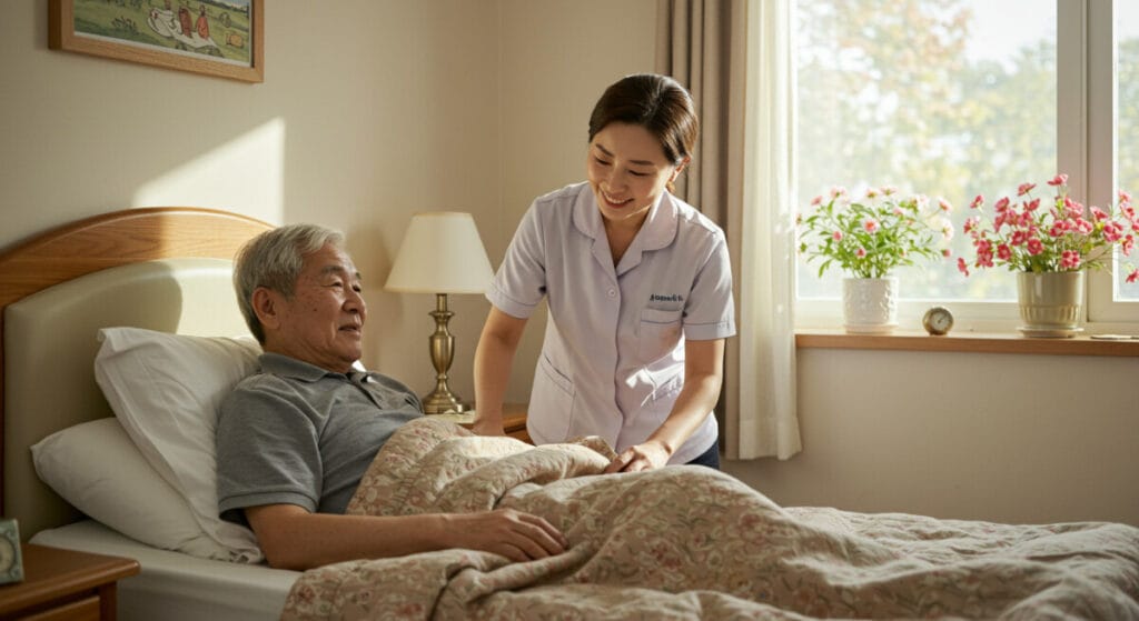 요양서비스를 받고 있는 시니어